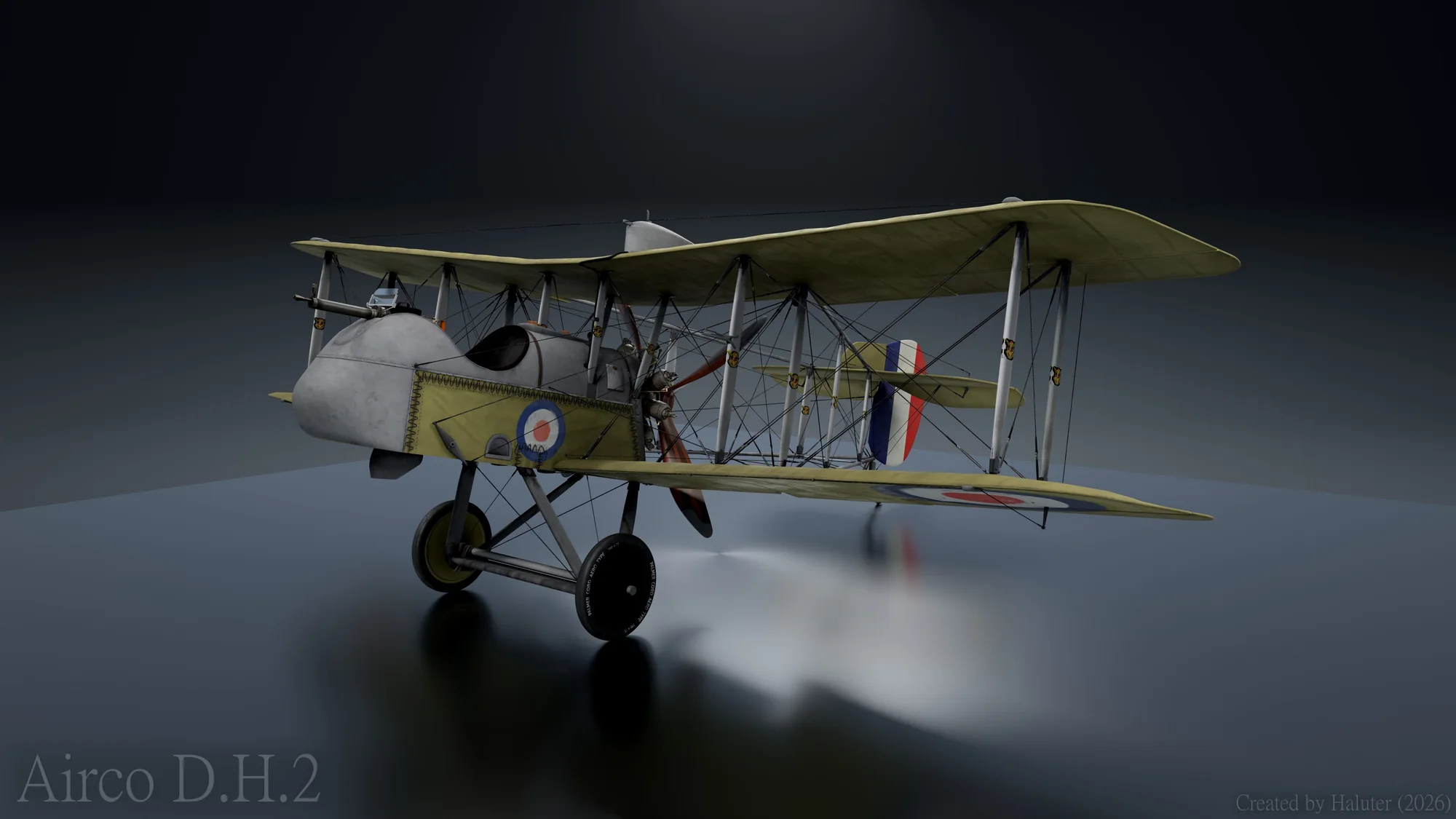 Airco D.H.2 rendered in Blender Cycles