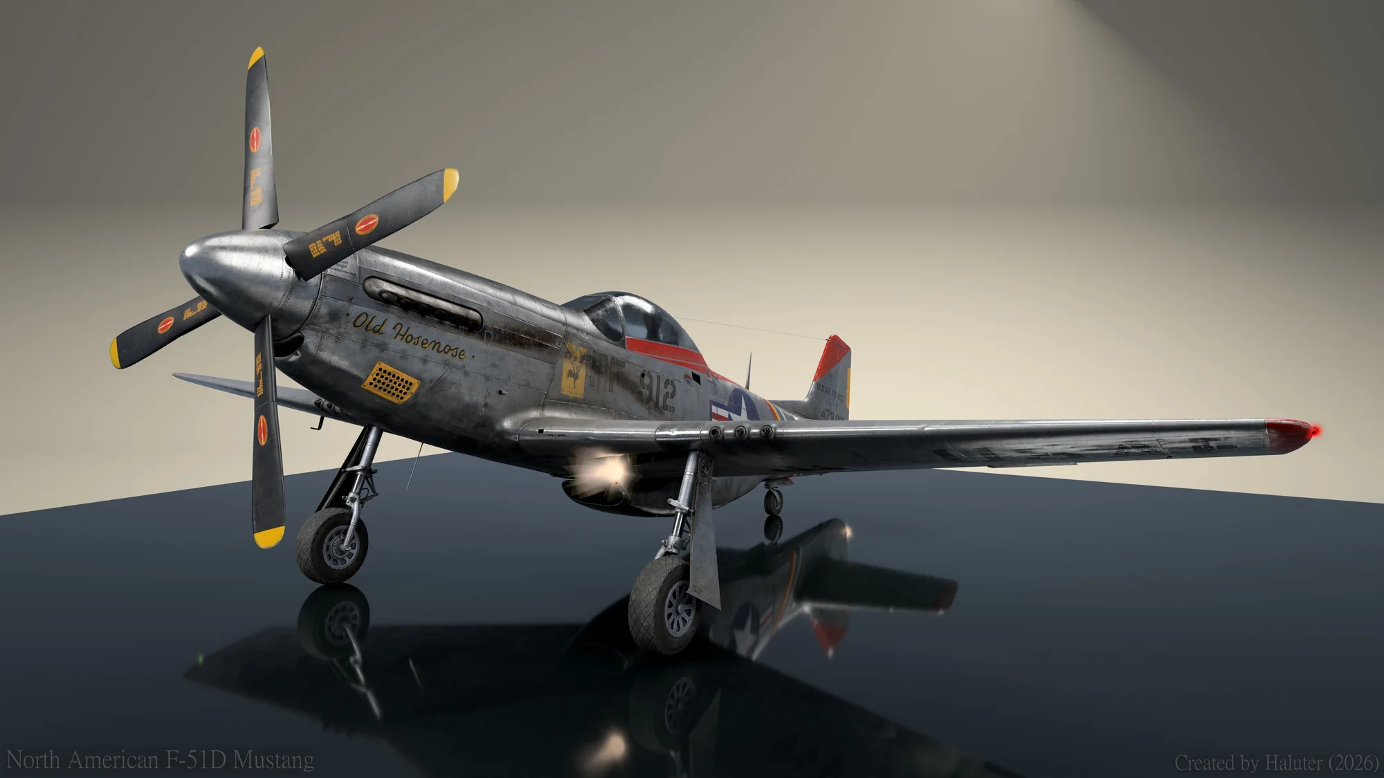F-51D Mustang rendered in Blender Cycles