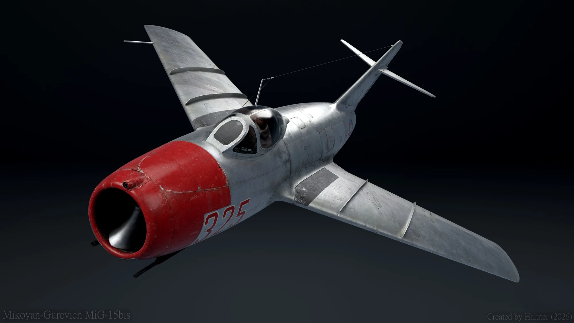 MiG-15bis rendered in Blender Cycles